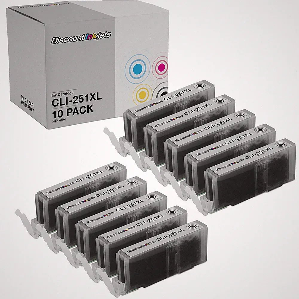 10 CLI-251XL 251 XL HY Black Printer Ink Cartridge for Canon Pixma ip8720 ix6820