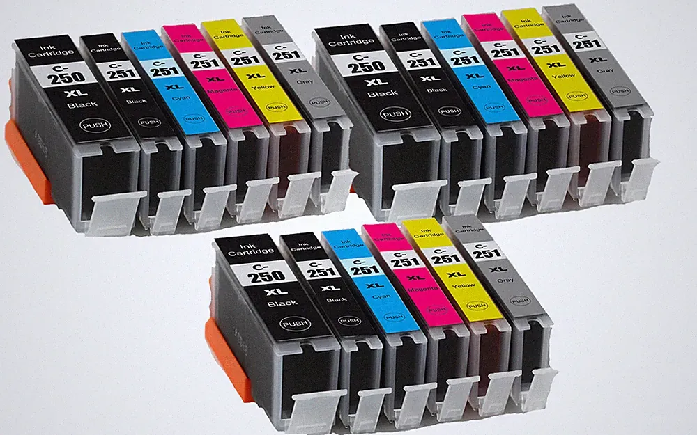 18P Premium XL Printer Ink for Canon PGI-250 CLI-251 iP8720 MG7520 MG7120 MG6320