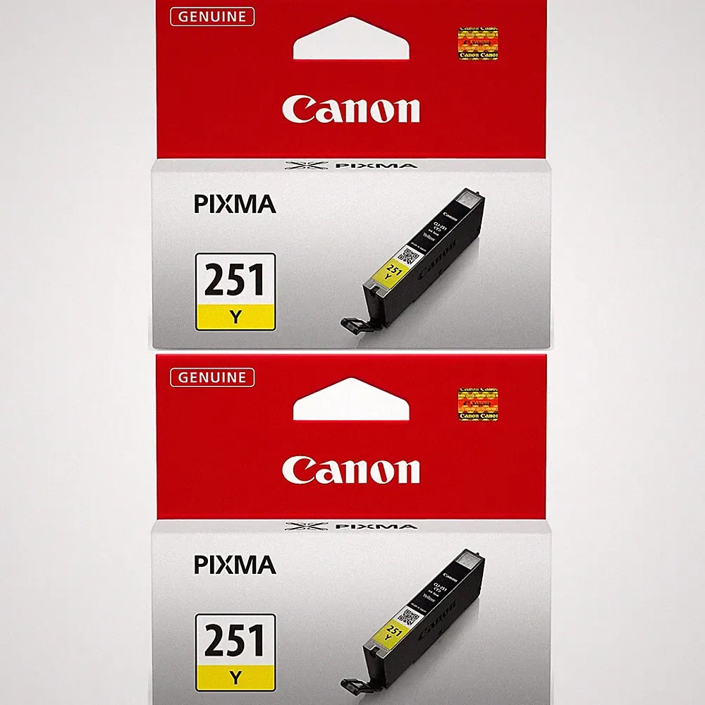 2 Pack GENUINE Canon CLI-251 Yellow Ink for PIXMA MG6620 MG7520 MX922 iP8720