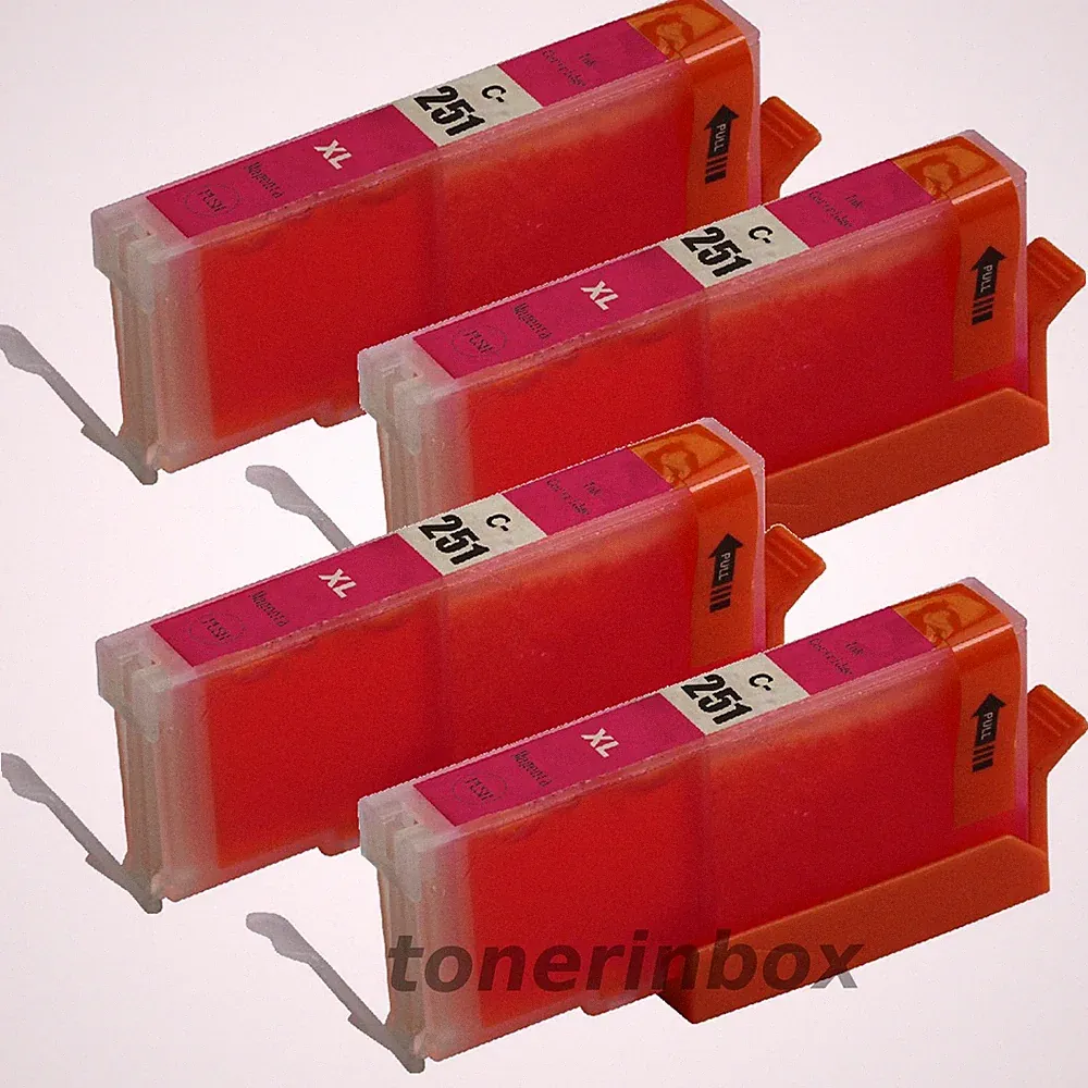 4x CLI-251XL CLI251 Magenta Ink For Canon Pixma MG5420 MG5520 MG6320 MX722 MX922