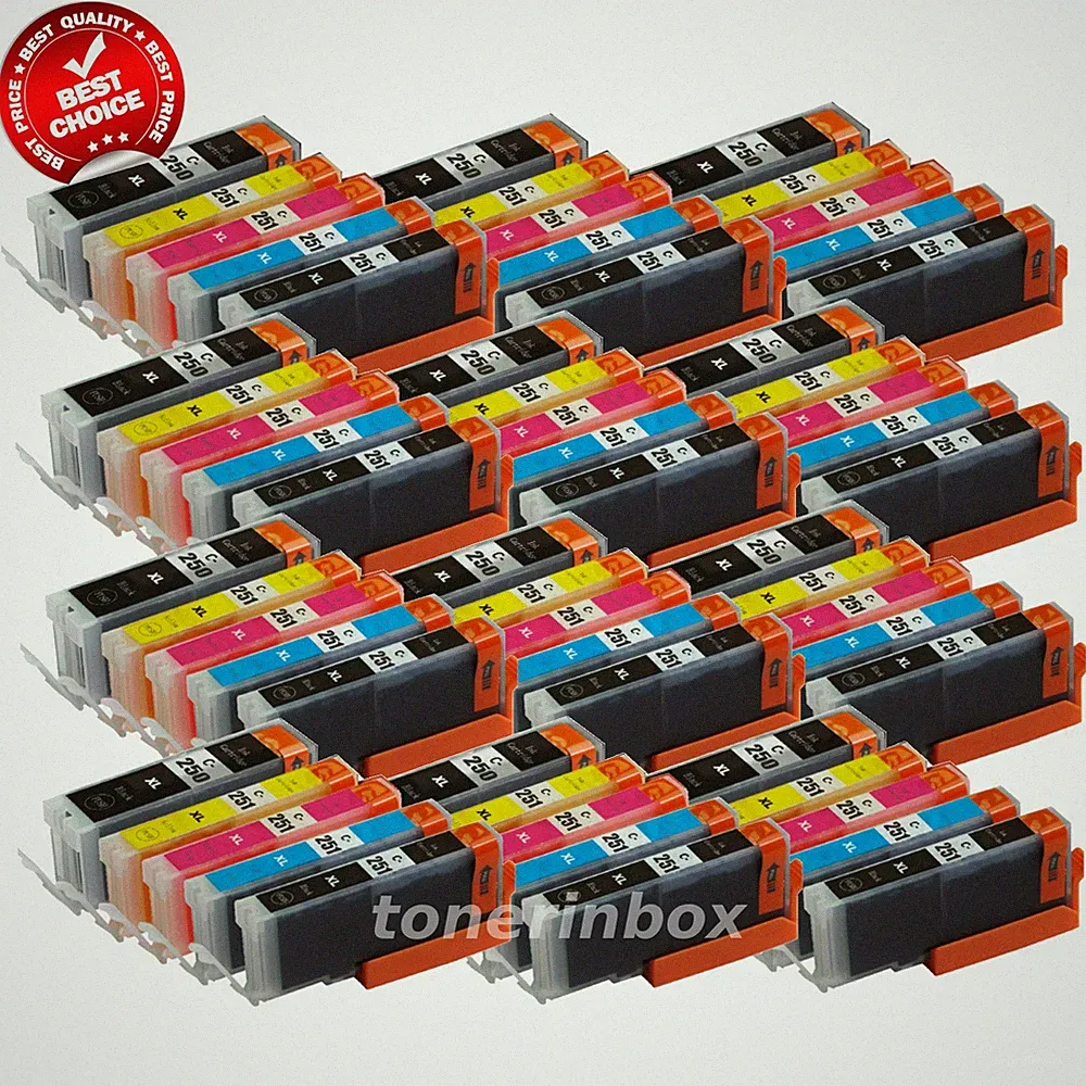 60pk PGI-250XL CLI251XL Ink Set For Canon Pixma MG5420 MG5520 MG6320 MX722 MX922