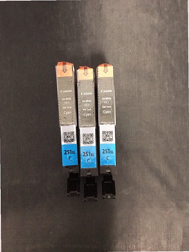 Authentic Canon CLI-251 XL CYAN Ink Cartridges 3 Pack