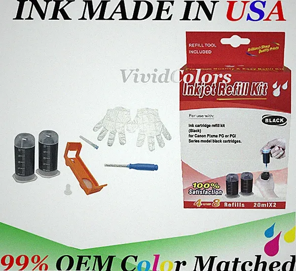 CLI-251 ink Refill bottle kit box tool for CN Canon CLI251 Dye Black cartridges
