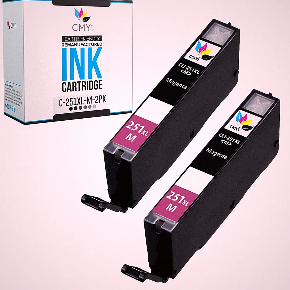 CMYi 2-Pack CLI-251XL Magenta Ink Cartridges for Canon PIXMA MG7520 MX920 MX922