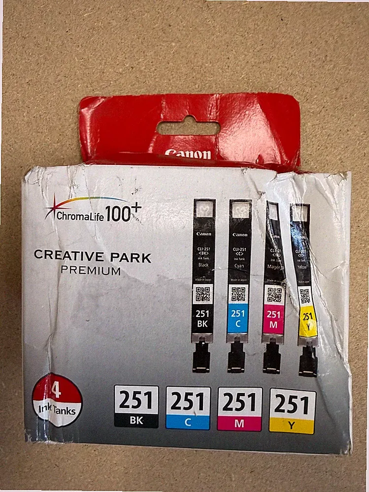 Genuine Canon CLI-251 4 Pack Ink Cartridges Black Cyan Magenta Yellow NEW