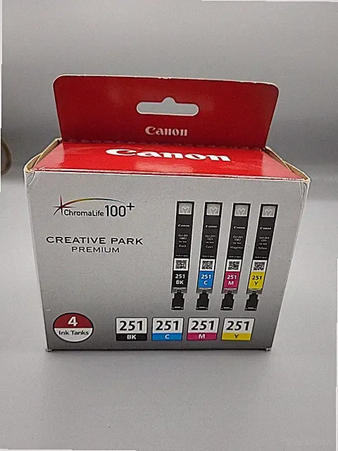 Genuine Canon CLI-251 Black Cyan Magenta Yellow Ink Cartridge Multi-Pack Set New