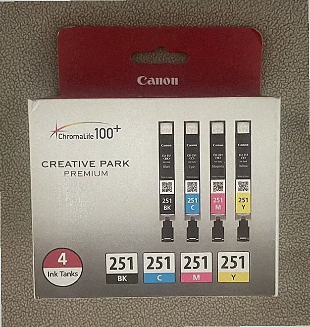 Genuine Canon Ink Cartridges CLI-251 Black Cyan Magenta Yellow Color NEW Sealed